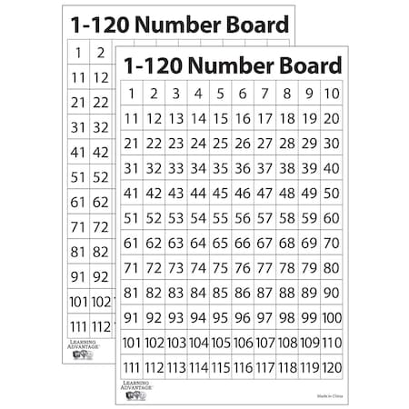 Learning Advantage Numbers 1-120 Dry Erase Boards, 20PK 7289